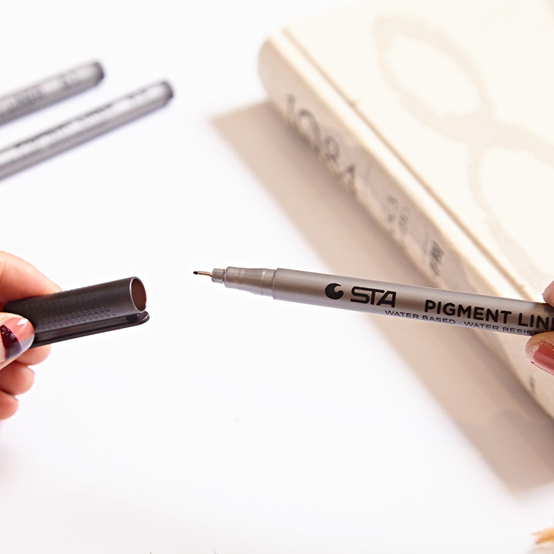 6 pcs/Lot Pigment Liner Art pen Black ink gel pen for drawing sketch c –  Pens, Planners & Paper
